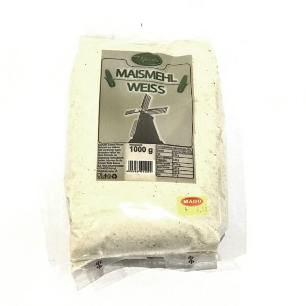 Maida - Maismehl weiss - Weisses Maismehl aus Vollkorn aus Serbien, in 1kg Packung.